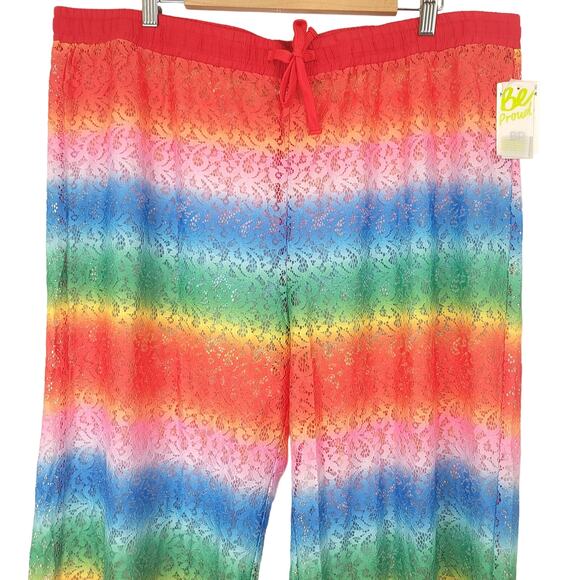 Nordstrom BP. Pride Rainbow Ombre Laci Lace Swim Coverup Pants Size XXL, NWT - Picture 9 of 15